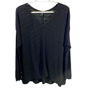 Eileen Fisher Black Semi Sheer Long Sleeve Sweater M